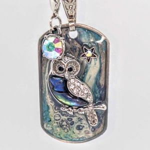 Night Owl Dog Tag Necklace